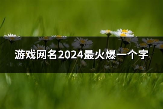 游戏网名2024最火爆一个字(精选249个)