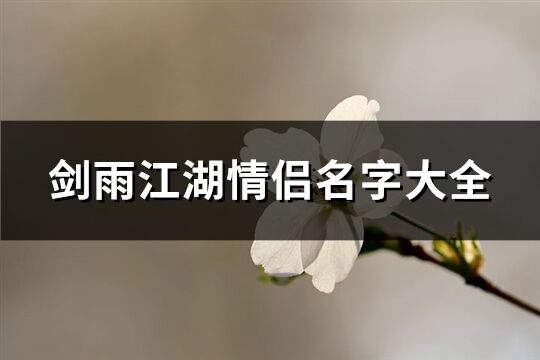 剑雨江湖情侣名字大全(精选86个)