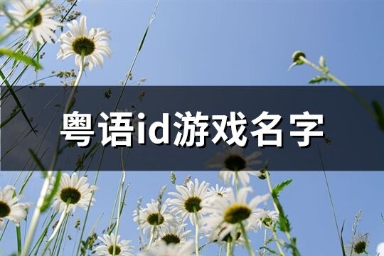 粤语id游戏名字(优选115个)